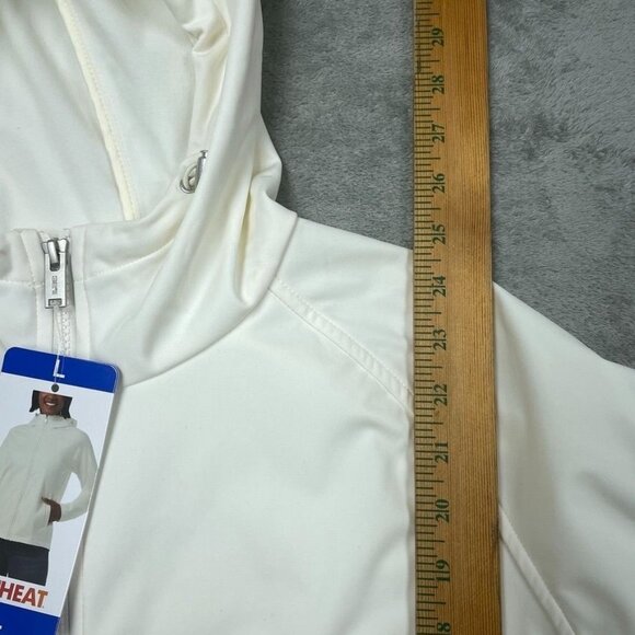 32 degrees Womens Full-Zip White Hooded Jacket Polyester Blend L d0168 - Picture 3 of 7
